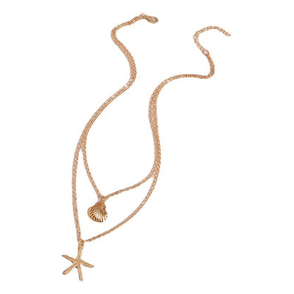 Simple Shell Double-layer Necklace For Women