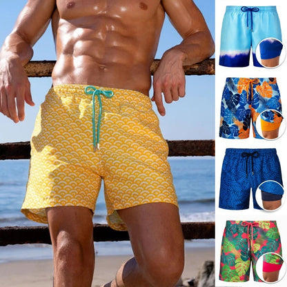 Men's Beach Swimming Shorts Double Layer Shorts