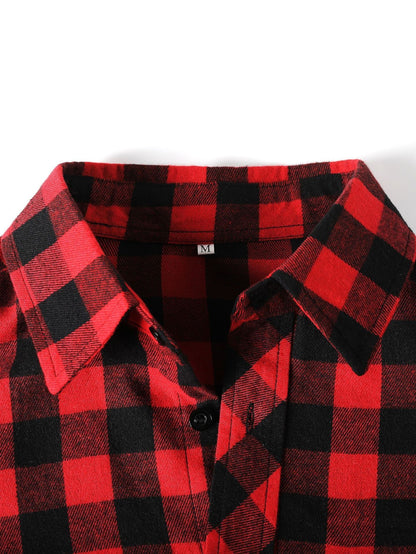 Casual Slim-fit Checkered Mens Shirt