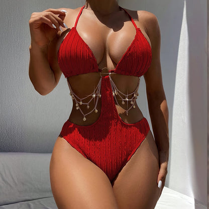 Lace-up Sexy Cutout One-piece Swimsuit
