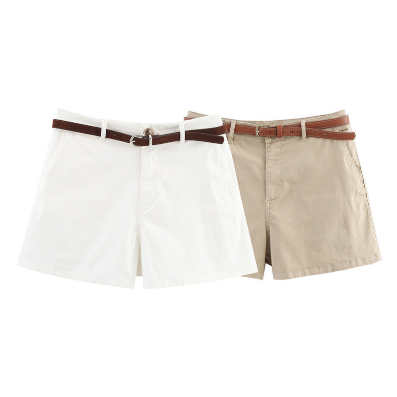 Summer Sense Versatile Casual Shorts With Belt
