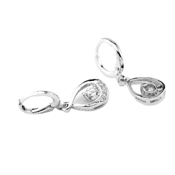Inlaid Zircon Water Drop Earrings