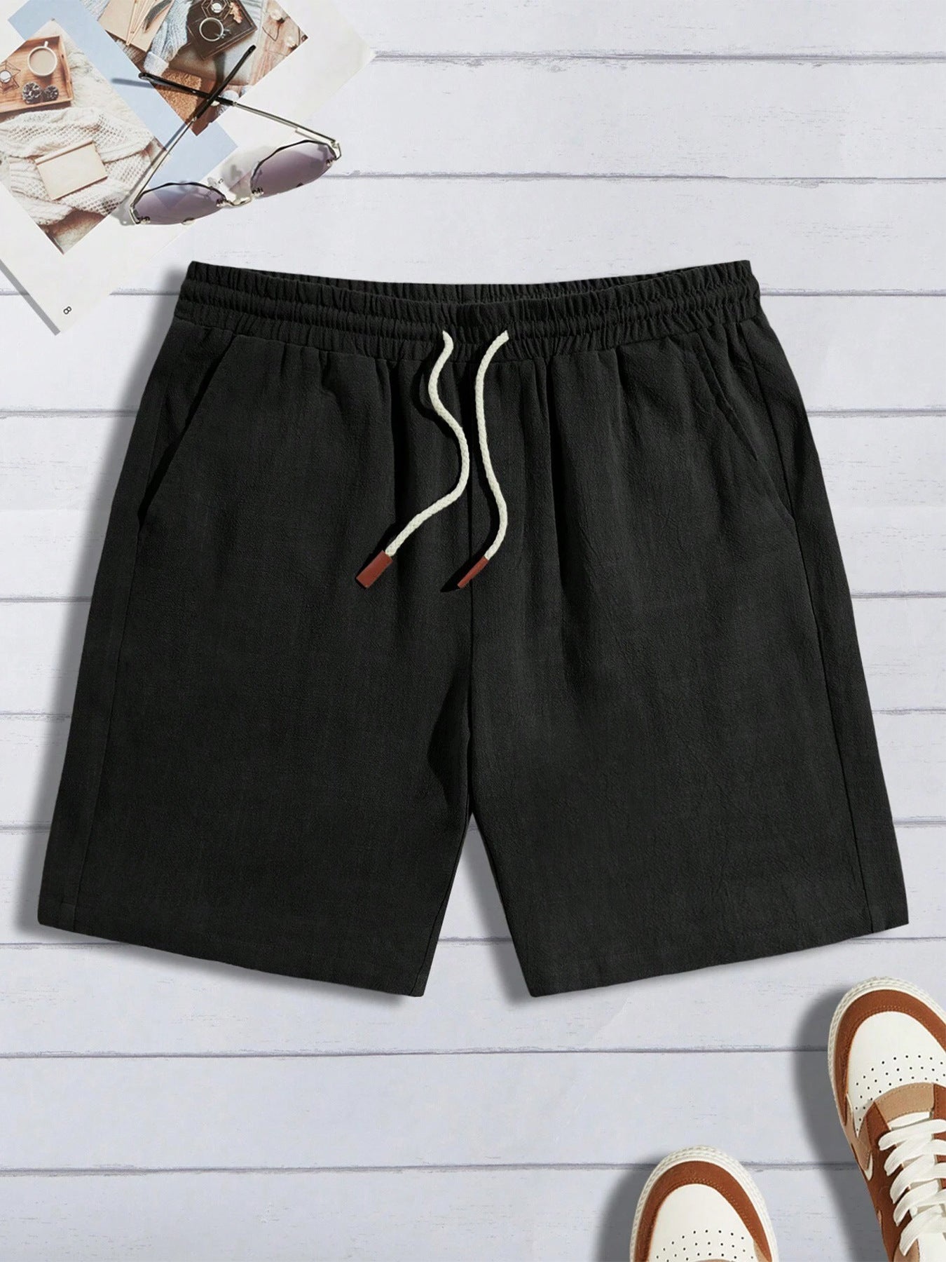 Thin Linen Shorts Men's Loose Fit Casual Shorts