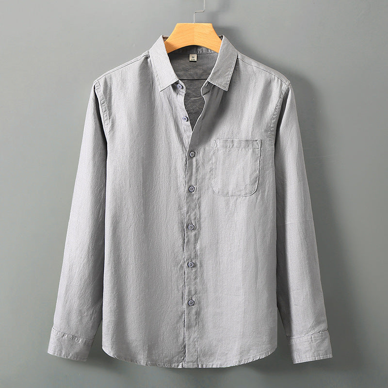 Linen Long Sleeve Loose Fit Shirt