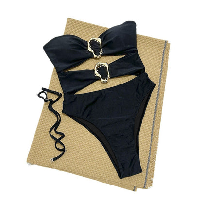 One-piece Swimsuit Sexy Bikini Women's Solid Color