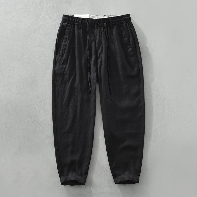 Pure Linen Mens Casual Pants