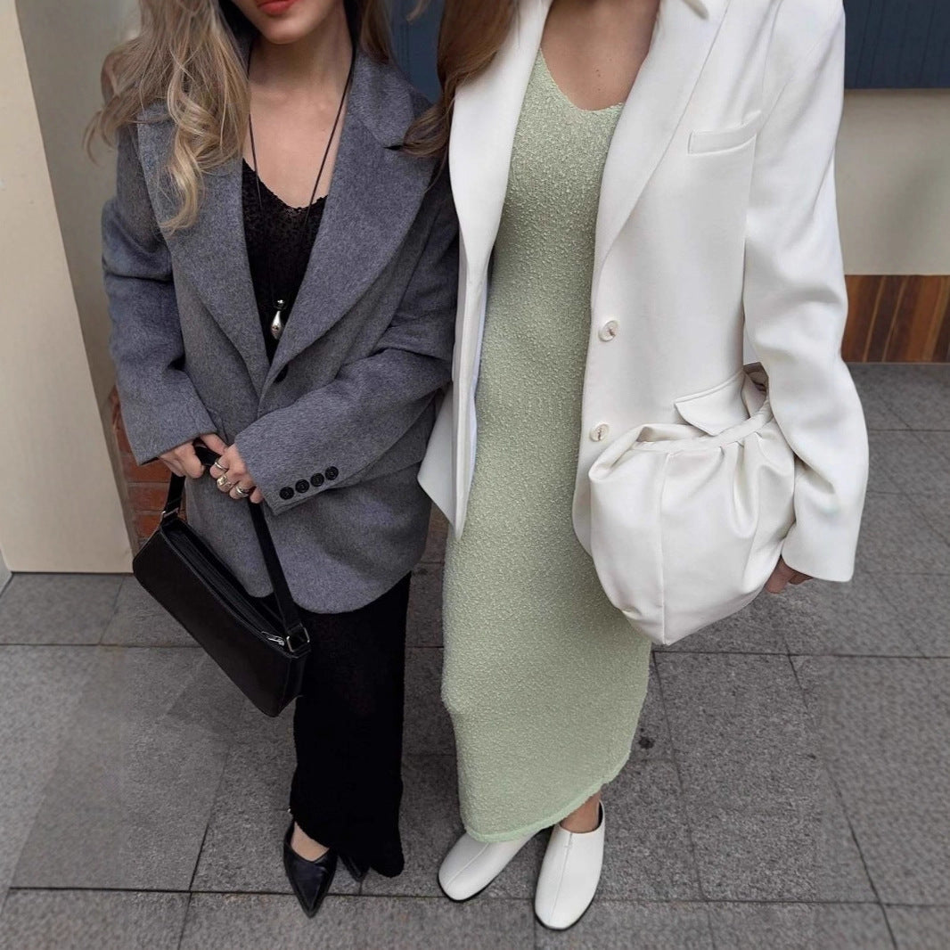 Long Elegant Tight V-neck Vest Dress