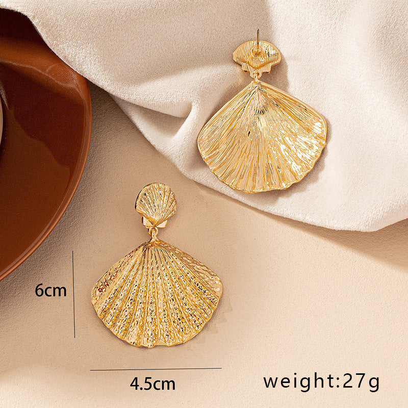 Gold Shell Beach Style Earrings