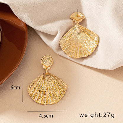 Gold Shell Beach Style Earrings
