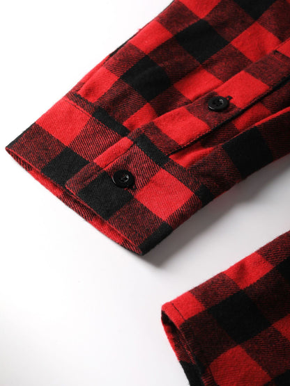 Casual Slim-fit Checkered Mens Shirt