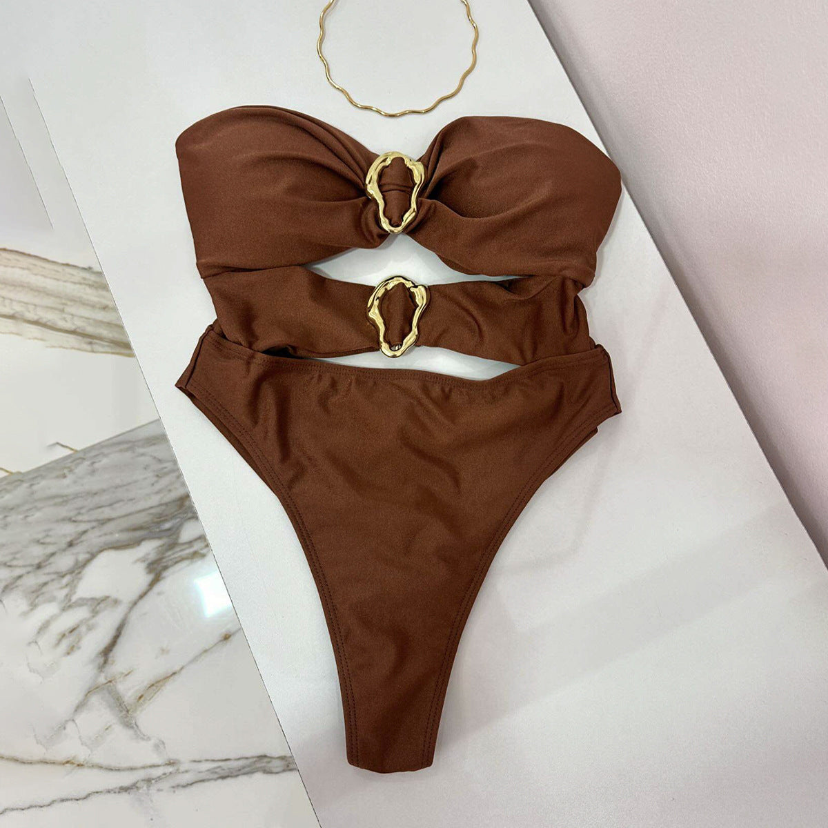 One-piece Swimsuit Sexy Bikini Women's Solid Color
