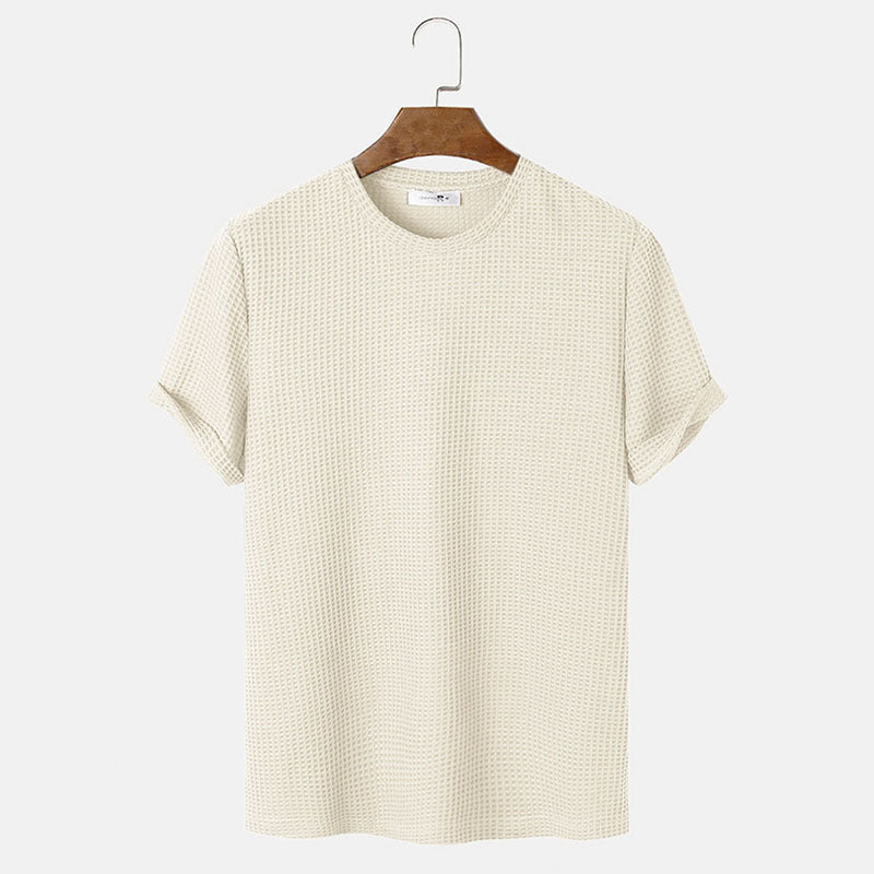 Solid Color Round Neck Basic Summer T-Shirt