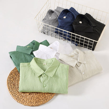 Linen Long Sleeve Loose Fit Shirt