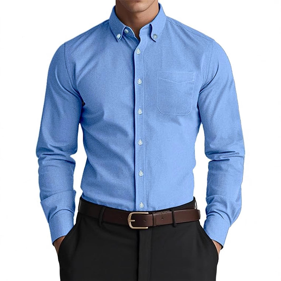 Oxford Solid Color Casual Loose Fit Shirt