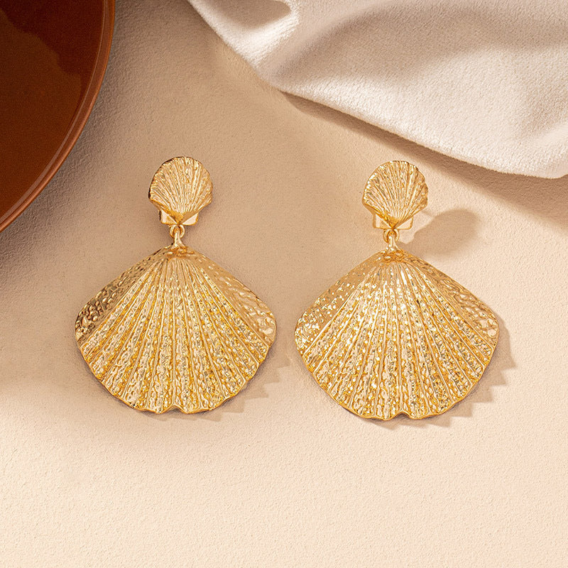 Gold Shell Beach Style Earrings