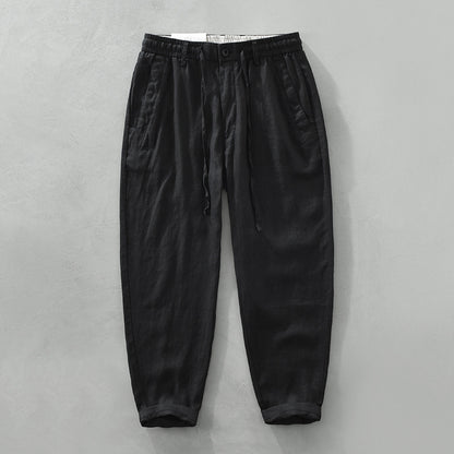 Pure Linen Mens Casual Pants
