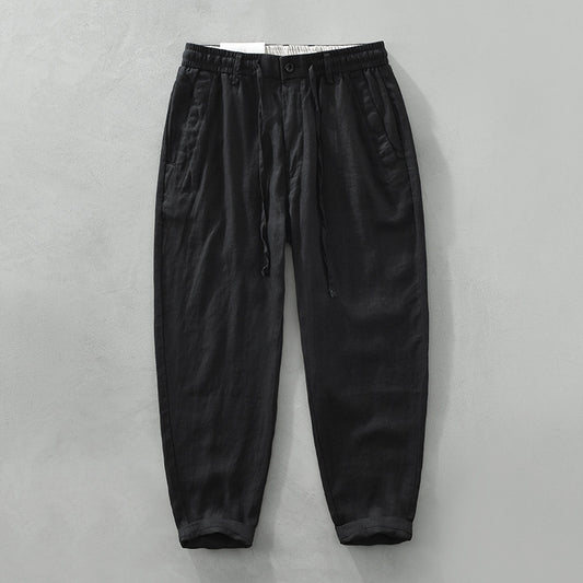 Pure Linen Mens Casual Pants