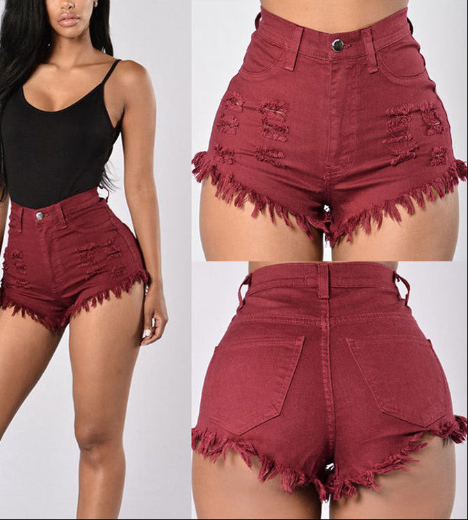 Frayed Denim Shorts Women's Hot Pants