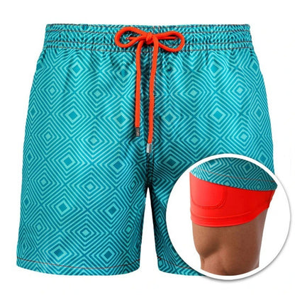 Men's Beach Swimming Shorts Double Layer Shorts