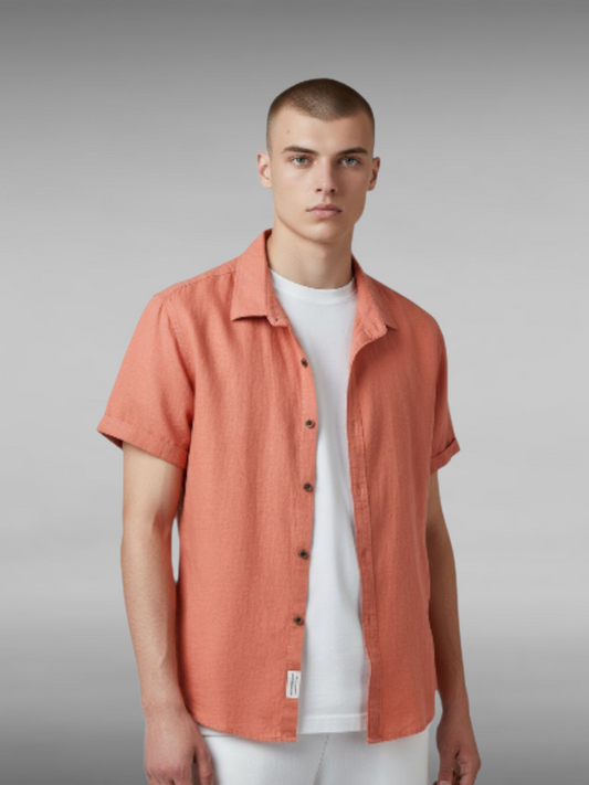 Casual Loose Lapels Outer Wear Half Sleeve Shirt