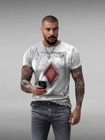 Playing Card Print Men's T-Shirt