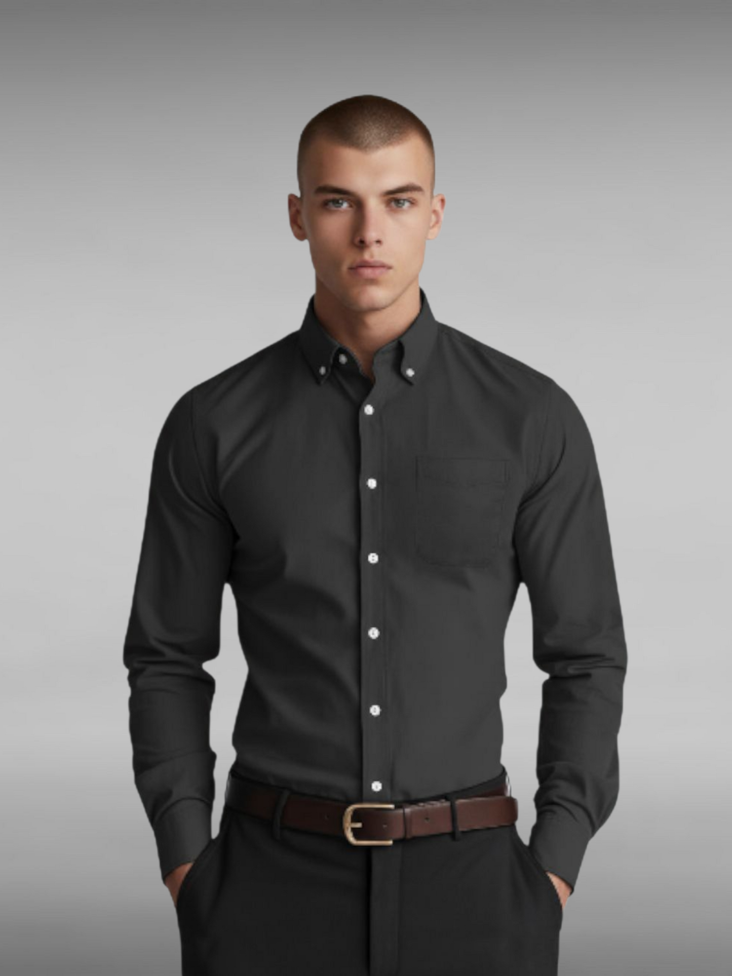 Oxford Solid Color Casual Loose Fit Shirt