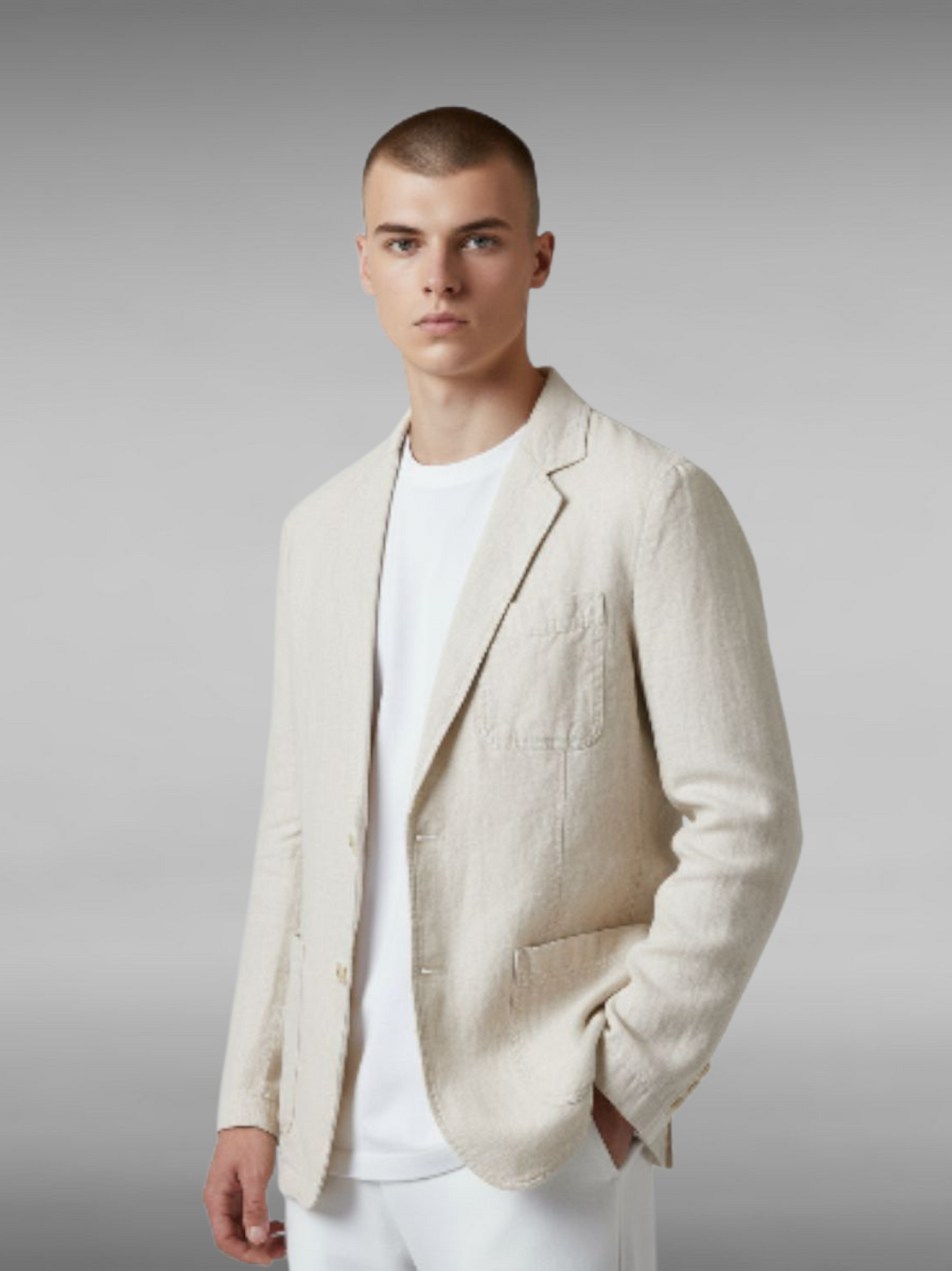 Retro Casual Loose Artistic Flat Linen Lapel Handsome Suit Jacket