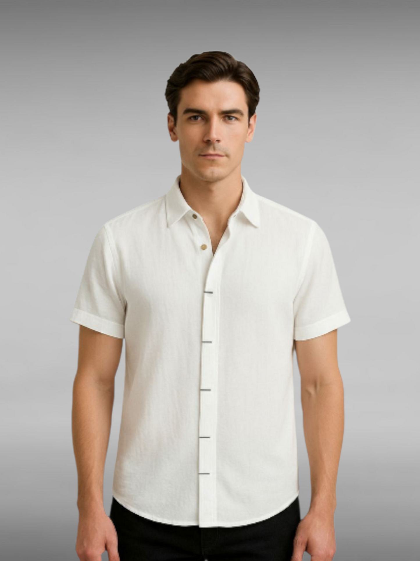 Men's Solid Color Retro Distressed Linen Shirt