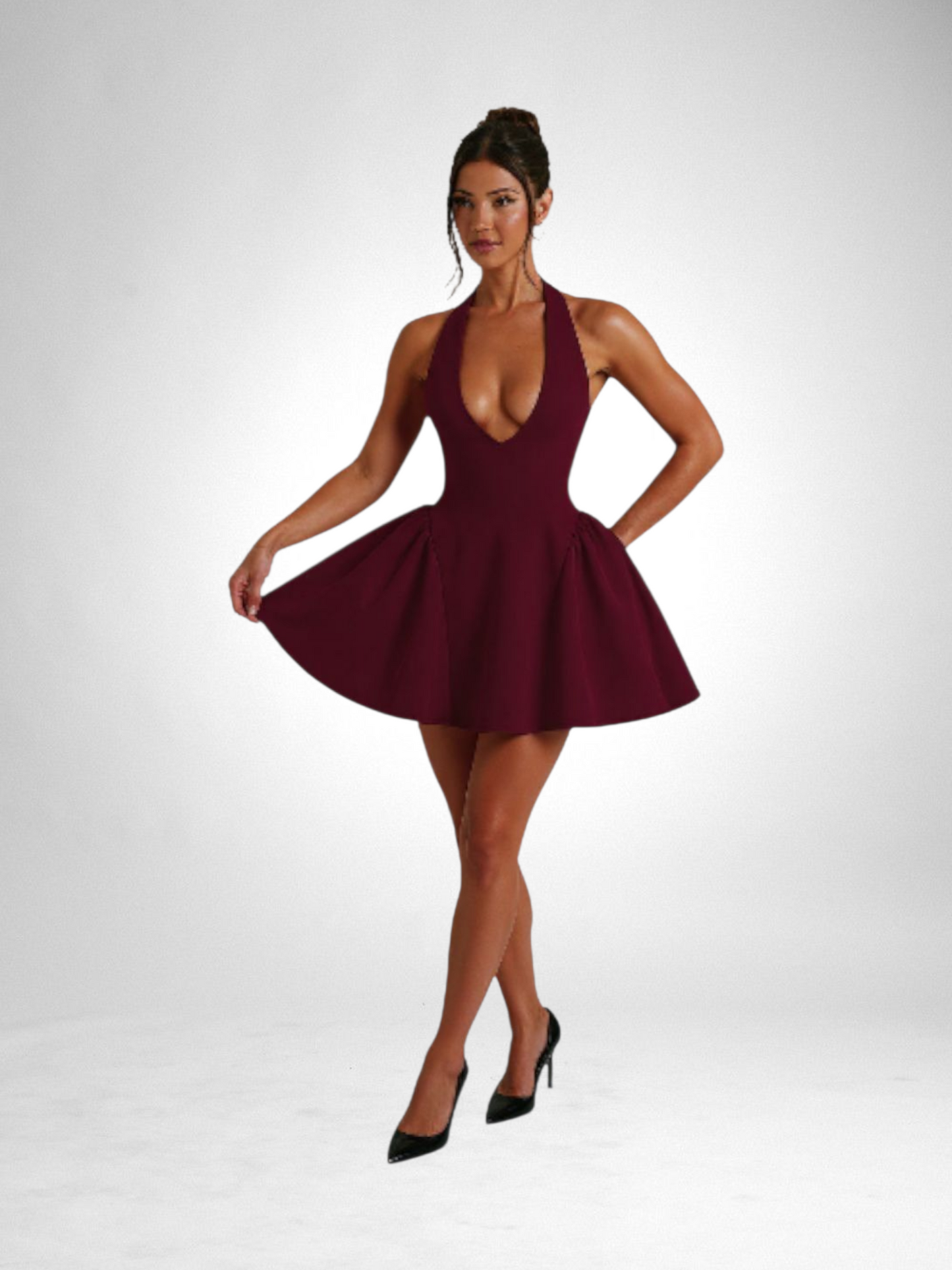 Deep V-neck Halter Dress Ins Fashion Slim Short Dress