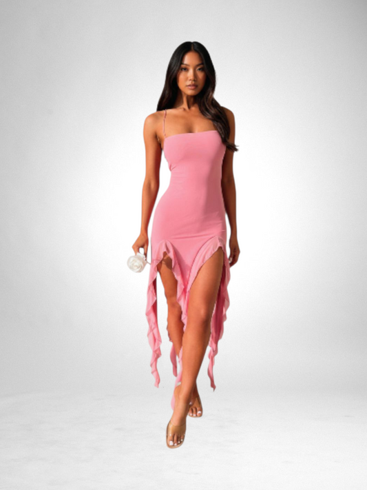 Split Ruffle Design Dress