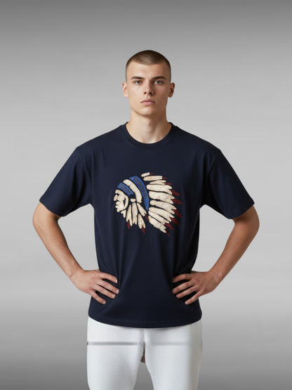 Indian Face Short Sleeved T-Shirt Pure Cotton