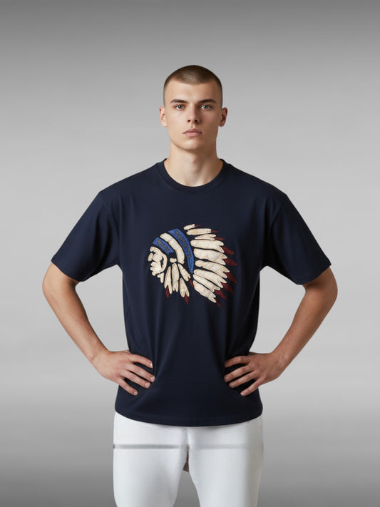 Indian Face Short Sleeved T-Shirt Pure Cotton