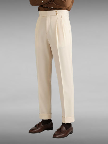 High Waist Straight Trousers Men's Business