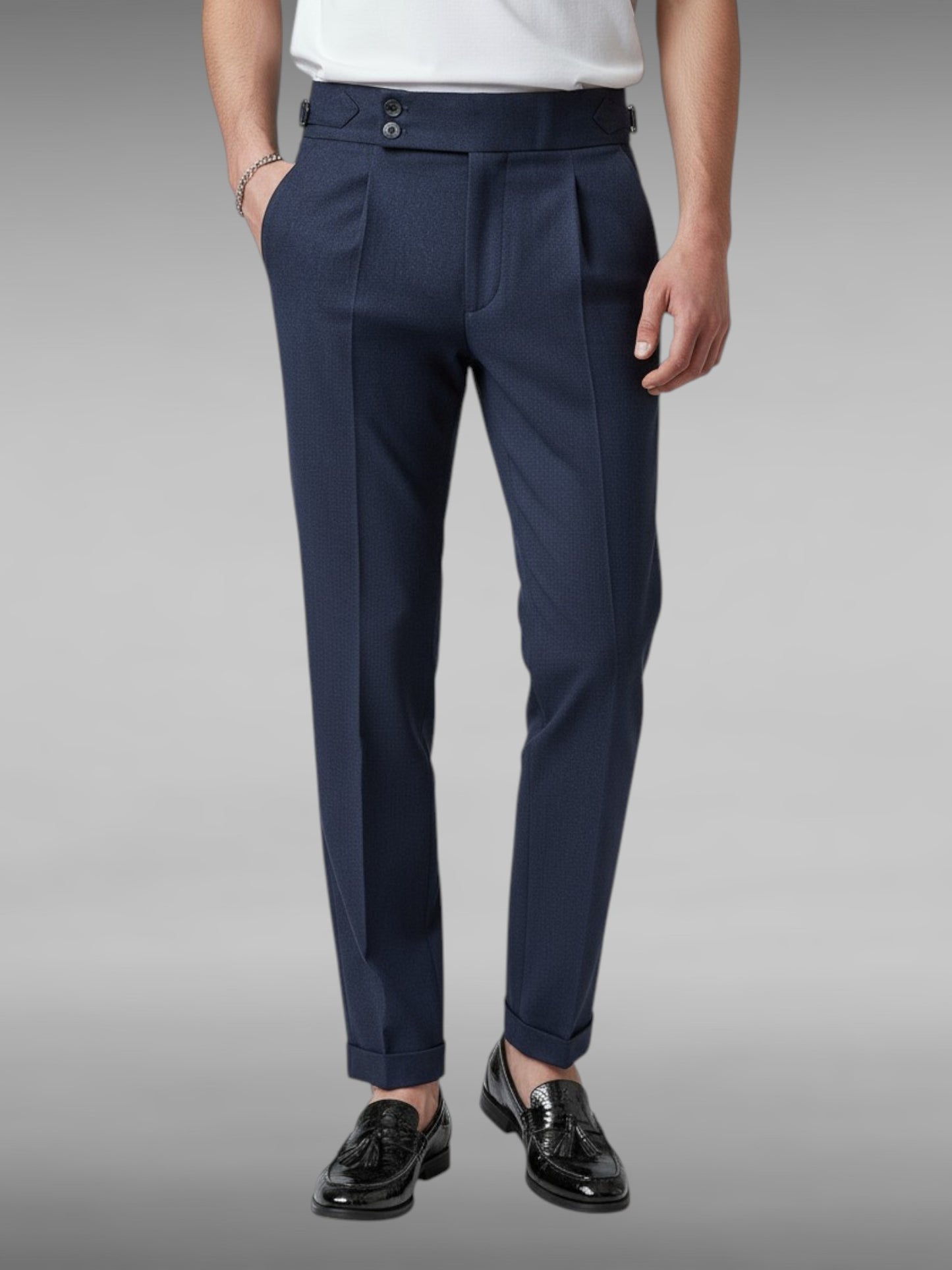 High Waist Smart-Casual Slim Fit Trousers